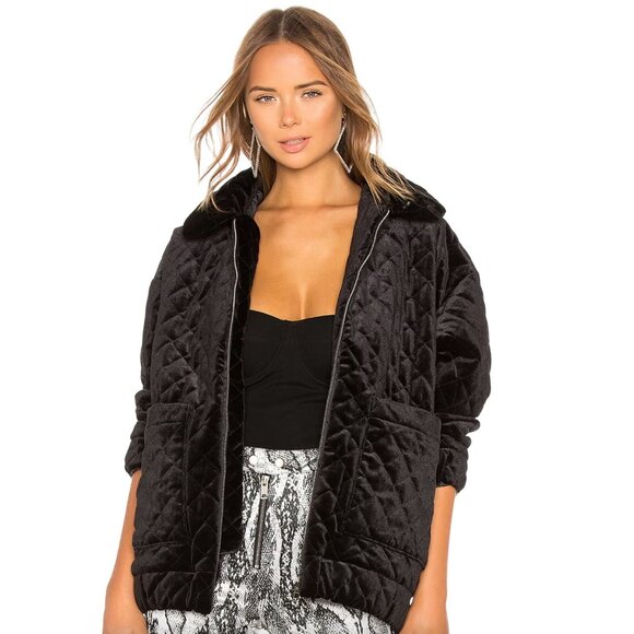 I.AM.GIA Black Contraband Velvet Quilted Jacket - Size M - Picture 4 of 10